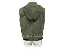 画像をギャラリービューアに読み込む, Christian Dior クリスチャンディオール ノースリーブジャケット 3P12022040 サイズ38 ラインストーン カーキ ガリアーノ期 美品 中古 4b009568