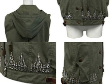 画像をギャラリービューアに読み込む, Christian Dior クリスチャンディオール ノースリーブジャケット 3P12022040 サイズ38 ラインストーン カーキ ガリアーノ期 美品 中古 4b009568