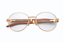 画像をギャラリービューアに読み込む, 極美品 Cartier カルティエ トリニティ サングラス メガネ 度あり ウッドテンプル ウッド ブラウン ゴールド 52□18 中古 4b009580