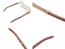 画像をギャラリービューアに読み込む, 極美品 Cartier カルティエ トリニティ サングラス メガネ 度あり ウッドテンプル ウッド ブラウン ゴールド 52□18 中古 4b009580