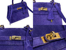 画像をギャラリービューアに読み込む, 極美品 エルメス HERMES ○U刻印 ミニケリー 20 ドブリス パープル 純正ダイヤ付き 外縫い 2WAY ショルダーバッグ 中古 4b009581