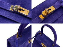 画像をギャラリービューアに読み込む, 極美品 エルメス HERMES ○U刻印 ミニケリー 20 ドブリス パープル 純正ダイヤ付き 外縫い 2WAY ショルダーバッグ 中古 4b009581