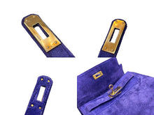 画像をギャラリービューアに読み込む, 極美品 エルメス HERMES ○U刻印 ミニケリー 20 ドブリス パープル 純正ダイヤ付き 外縫い 2WAY ショルダーバッグ 中古 4b009581