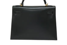 画像をギャラリービューアに読み込む, 極美品 HERMES エルメス ケリー32 外縫い グリーン □D刻印 カーフスキン ゴールド金具 ハンドバッグ 2WAY 中古 4b009583