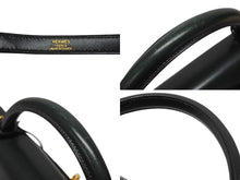 画像をギャラリービューアに読み込む, 極美品 HERMES エルメス ケリー32 外縫い グリーン □D刻印 カーフスキン ゴールド金具 ハンドバッグ 2WAY 中古 4b009583