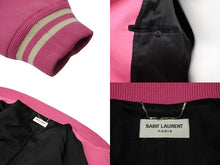 画像をギャラリービューアに読み込む, SAINT LAURENT PARIS サンローランパリ テディジャケット スタジャン 354718 ピンク サイズ42 美品 中古 4b009584