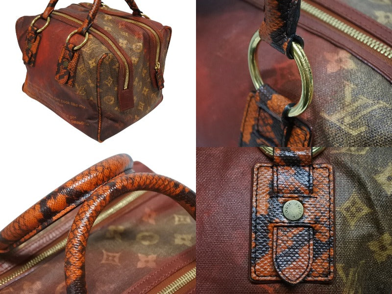 Very Good Condition LOUIS VUITTON Richard Prince Jokes Man Crazy Handbag M95737 Rouge Gold Hardware Used 4b0095850