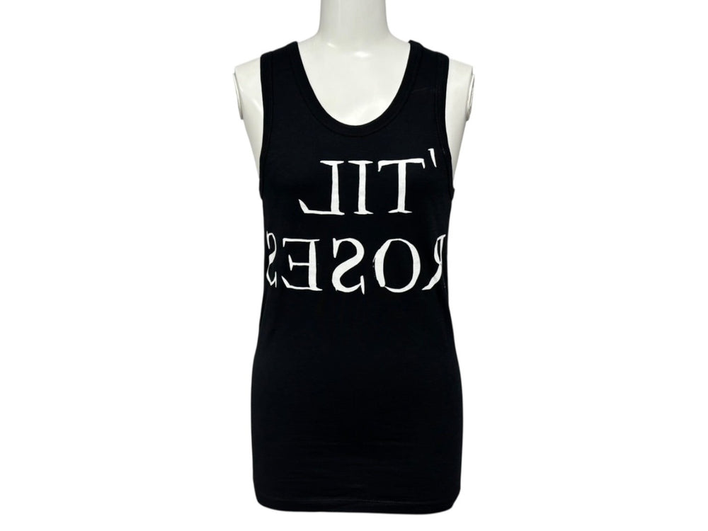 ANN DEMEULEMEESTER Tank Top Sleeveless Size 36 Print Black White Good Condition Used 4b009588