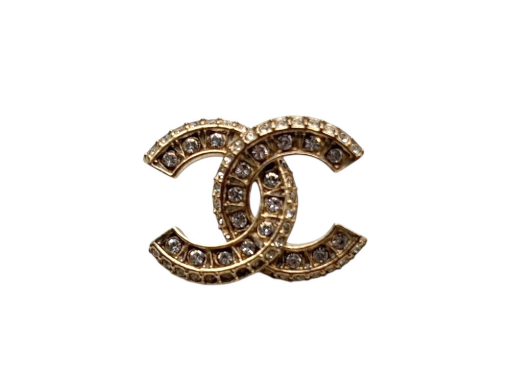 極美品 CHANEL シャネル ココマーク ピアス アクセサリー 両耳 A18V刻印 4.8g ラインストーン GP ゴールド 中古 4b009593