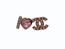 Load image into Gallery viewer, 極美品 CHANEL シャネル ピアス 両耳 I ♡ココ C♡C♡ B22B刻印 4.0g GP ラインストーン ピンク ゴールド金具 中古 4b009598