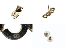Load image into Gallery viewer, 極美品 CHANEL シャネル ピアス 両耳 I ♡ココ C♡C♡ B22B刻印 4.0g GP ラインストーン ピンク ゴールド金具 中古 4b009598