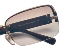 画像をギャラリービューアに読み込む, CHANEL シャネル ハーフリム 眼鏡 メガネ 度入り 4130-B c.125/13 サイズ56◻︎16 135 ココマーク ラインストーン ブラウン 美品 中古 4b009607