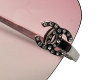 画像をギャラリービューアに読み込む, CHANEL シャネル リムレス サングラス 4017-D c.124/58 サイズ62◻︎17 120 ココマーク ラインストーン ピンク 美品 中古 4b009608