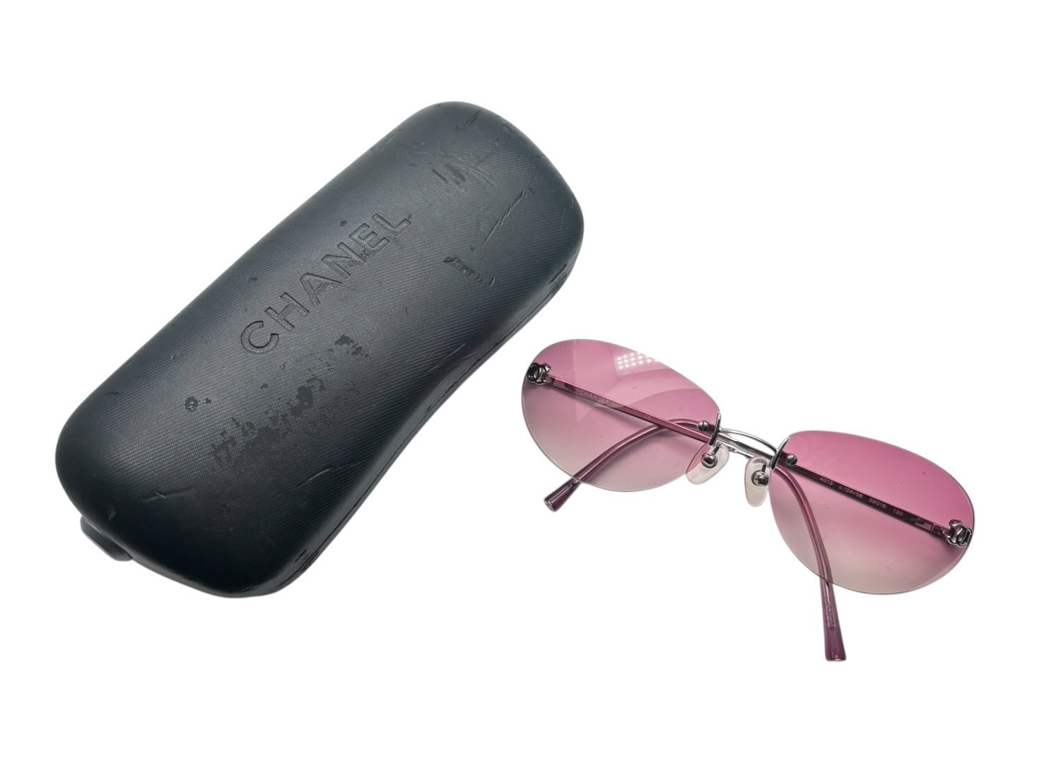 極美品 CHANEL シャネル リムレス サングラス アイウェア 4013 c.124