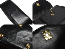 画像をギャラリービューアに読み込む, CHANEL シャネル ビジューチェーン ショルダーバッグ 2番台 ラムスキン ココマーク キルティング ブラック ゴールド金具 美品 中古 4b009611