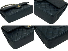 画像をギャラリービューアに読み込む, CHANEL シャネル マトラッセ25 Wフラップ Wチェーンショルダーバッグ 26番台 キャビアスキン ココマーク ゴールド金具 美品 中古 4b009613