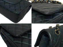 画像をギャラリービューアに読み込む, CHANEL シャネル マトラッセ25 Wフラップ Wチェーンショルダーバッグ 26番台 キャビアスキン ココマーク ゴールド金具 美品 中古 4b009613