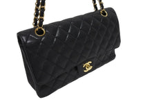 画像をギャラリービューアに読み込む, 極美品 CHANEL シャネル マトラッセ25 Wフラップ Wチェーンショルダーバッグ 14番台 キャビアスキン ココマーク ゴールド金具 中古 4b009617
