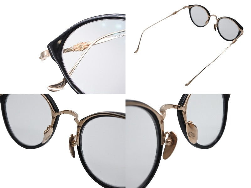 CHROME HEARTS クロムハーツ DIG BIG サングラス アイウェア サイズ45◻︎23-138 フローラルクロス ブラック ゴールド 美品 中古 4b009625