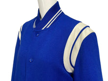 画像をギャラリービューアに読み込む, SAINT LAURENT PARIS サンローランパリ テディジャケット スタジャン 354718 ブルー サイズ44 美品 中古 4b009640