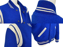 画像をギャラリービューアに読み込む, SAINT LAURENT PARIS サンローランパリ テディジャケット スタジャン 354718 ブルー サイズ44 美品 中古 4b009640