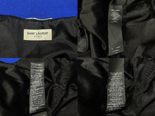 画像をギャラリービューアに読み込む, SAINT LAURENT PARIS サンローランパリ テディジャケット スタジャン 354718 ブルー サイズ44 美品 中古 4b009640