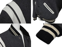 画像をギャラリービューアに読み込む, SAINT LAURENT PARIS サンローランパリ テディジャケット スタジャン 354718 グレー サイズ42 美品 中古 4b009641