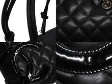 画像をギャラリービューアに読み込む, CHANEL シャネル ポーチ ハンドバッグ カンボンライン ココマーク 13番台 ラムスキン ブラック 美品 中古 4b009644