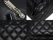 画像をギャラリービューアに読み込む, CHANEL シャネル ポーチ ハンドバッグ カンボンライン ココマーク 13番台 ラムスキン ブラック 美品 中古 4b009644