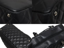 画像をギャラリービューアに読み込む, CHANEL シャネル ポーチ ハンドバッグ カンボンライン ココマーク 13番台 ラムスキン ブラック 美品 中古 4b009644
