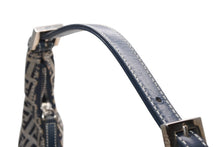 Load image into Gallery viewer, FENDI フェンディ ズッキーノ ワンショルダーバッグ イタリア製 キャンバス レザー グレー ネイビー シルバー金具 美品 中古 4b012450
