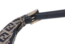 Load image into Gallery viewer, FENDI フェンディ ズッキーノ ワンショルダーバッグ イタリア製 キャンバス レザー グレー ネイビー シルバー金具 美品 中古 4b012450