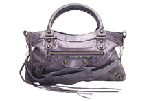 Load image into Gallery viewer, BALENCIAGA バレンシアガ ザ ファースト ハンドバッグ ショルダーバッグ パープル レザー 103208 アンティークゴールド金具 美品 中古 4b012487