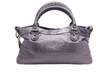Load image into Gallery viewer, BALENCIAGA バレンシアガ ザ ファースト ハンドバッグ ショルダーバッグ パープル レザー 103208 アンティークゴールド金具 美品 中古 4b012487