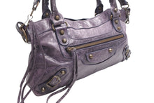 Load image into Gallery viewer, BALENCIAGA バレンシアガ ザ ファースト ハンドバッグ ショルダーバッグ パープル レザー 103208 アンティークゴールド金具 美品 中古 4b012487