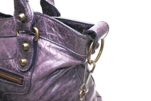 Load image into Gallery viewer, BALENCIAGA バレンシアガ ザ ファースト ハンドバッグ ショルダーバッグ パープル レザー 103208 アンティークゴールド金具 美品 中古 4b012487