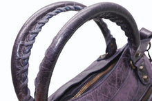 Load image into Gallery viewer, BALENCIAGA バレンシアガ ザ ファースト ハンドバッグ ショルダーバッグ パープル レザー 103208 アンティークゴールド金具 美品 中古 4b012487