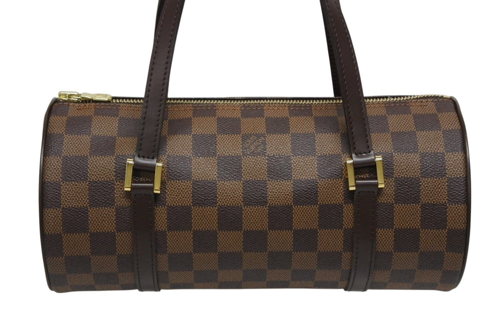 Very Good Condition LOUIS VUITTON Handbag Papillon 30 Damier Canvas N51303 Brown Gold Hardware Used 4b009647