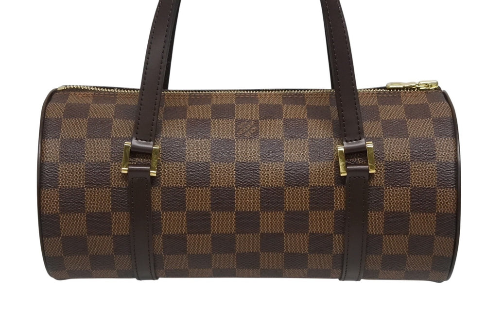 Very Good Condition LOUIS VUITTON Handbag Papillon 30 Damier Canvas N51303 Brown Gold Hardware Used 4b009647