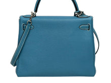 画像をギャラリービューアに読み込む, HERMES エルメス ケリー28 内縫い ブルージーン ◻︎I刻印 トリヨンクレマンス シルバー金具 ハンドバッグ 美品 中古 4b009648