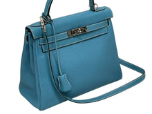 画像をギャラリービューアに読み込む, HERMES エルメス ケリー28 内縫い ブルージーン ◻︎I刻印 トリヨンクレマンス シルバー金具 ハンドバッグ 美品 中古 4b009648