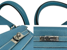 画像をギャラリービューアに読み込む, HERMES エルメス ケリー28 内縫い ブルージーン ◻︎I刻印 トリヨンクレマンス シルバー金具 ハンドバッグ 美品 中古 4b009648