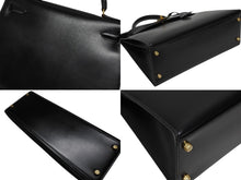 画像をギャラリービューアに読み込む, 極美品 HERMES エルメス ケリー32 外縫い ブラック ○W刻印 カーフスキン ゴールド金具 ハンドバッグ 2WAY 中古 4b009649