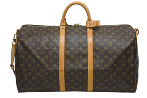 LOUIS VUITTON ルイヴィトン キーポル バンドリエール55 ボストンバッグ M41414 モノグラム ブラウン 美品 中古 4b009653