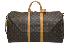 画像をギャラリービューアに読み込む, LOUIS VUITTON ルイヴィトン キーポル バンドリエール55 ボストンバッグ M41414 モノグラム ブラウン 美品 中古 4b009653