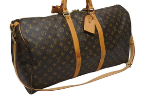 LOUIS VUITTON ルイヴィトン キーポル バンドリエール55 ボストンバッグ M41414 モノグラム ブラウン 美品 中古 4b009653