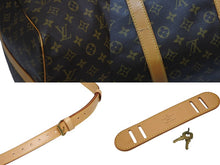 画像をギャラリービューアに読み込む, LOUIS VUITTON ルイヴィトン キーポル バンドリエール55 ボストンバッグ M41414 モノグラム ブラウン 美品 中古 4b009653