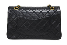 画像をギャラリービューアに読み込む, CHANEL シャネル マトラッセ ダブルフラップ25 ショルダーバッグ 1番台 ラムスキン ブラック ゴールド金具 美品 中古 4b009663