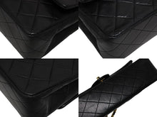 画像をギャラリービューアに読み込む, CHANEL シャネル マトラッセ ダブルフラップ25 ショルダーバッグ 1番台 ラムスキン ブラック ゴールド金具 美品 中古 4b009663