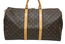 画像をギャラリービューアに読み込む, LOUIS VUITTON ルイヴィトン キーポル50 ボストンバッグ M41426 モノグラム PVC レザー モノグラム ゴールド金具 美品 中古 4b009675